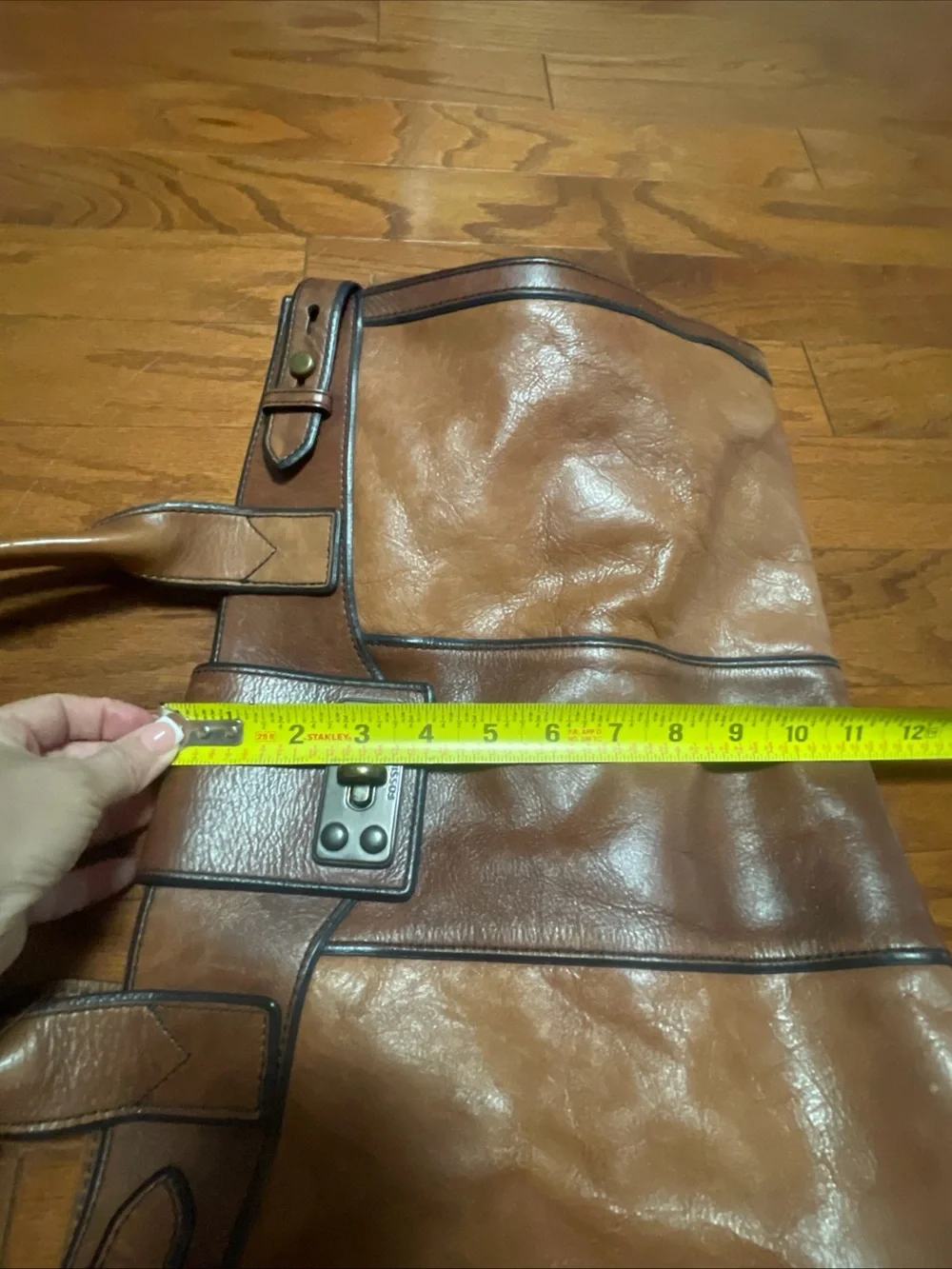 Fossil Reissue Weekender Leather Shoulder Tote Satchel Handbag With Wallet